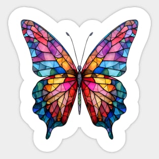 Stained Glass Colorful Butterfly #14 Sticker